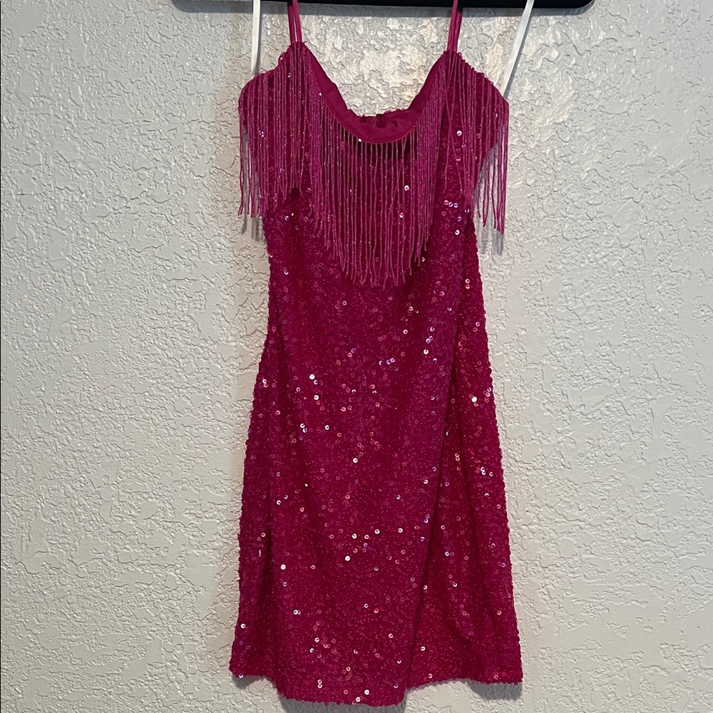 B Darlin Hot Pink Sequin Mini Dress